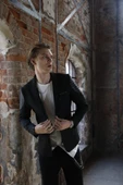 CEKMON Erkek Slim Fit Omuzları Deri Detaylı Fermuarlı Cepli Blazer Klasik Ceket - 11
