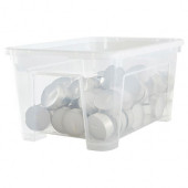 IKEA SAMLA 5 LT ŞEFFAF 28x20x14 CM SAKLAMA DÜZENLEME KAPAKLI KUTU - 1
