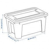 IKEA SAMLA 5 LT ŞEFFAF 28x20x14 CM SAKLAMA DÜZENLEME KAPAKLI KUTU - 3