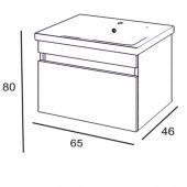 Turkuaz Frame Etajerli Lavabo 65*45cm ve More 65 Banyo Dolabı thumbnail 4