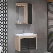 Turkuaz Frame Etajerli Lavabo 70*45cm-Mostar 70 Alt Modül -SİYAH - 2