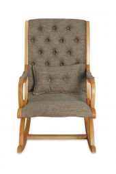 Asedia Rustik Naturel Kahve Sallanan Sandalye Dinlenme Emzirme Baba Tv Okuma Uzanma Koltuğu Berjer thumbnail 1