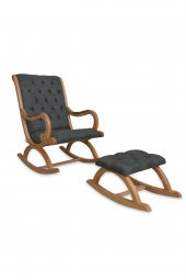 Asedia Rustik Naturel Nefti Yeşil Sallanan Sandalye Dinlenme Emzirme Baba Tv Okuma Uzanma Koltuğu Berjer thumbnail 1