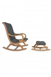 Asedia Rustik Naturel Nefti Yeşil Sallanan Sandalye Dinlenme Emzirme Baba Tv Okuma Uzanma Koltuğu Berjer thumbnail 2