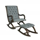 Asedia Rustik Ceviz Gri Sallanan Sandalye Dinlenme Emzirme Baba Tv Okuma Uzanma Koltuğu Berjer thumbnail 1