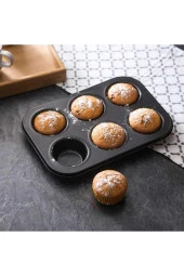 Nakres Kek Kapsülü Muffin Ekler Kalıbı 26-18 cm 6 Bölmeli Yanmaz Ve Yapışmaz Kek Kapsülü Yapışmaz Mini Tart - 1