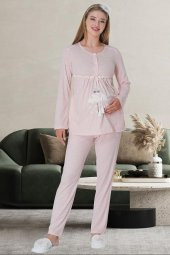 Mecit 5706 Pudra Sabahlıklı Lohusa Pijama Takımı - 4