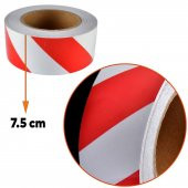 Reflektörlü Fosforlu Şerit Bant 7.5 cm 1 Metre İkaz Bandı - 2