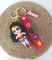 Avengers Marvel Wonder Woman Silikon Anahtarlık Çanta Süsü Oyuncak - 1