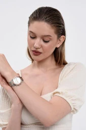 Roma Rakam Kasa Detaylı Rose Gümüş Kadın Kol Saati thumbnail 4