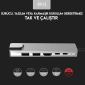 DAYTONA CF04 Macbook uyumlu TYPE-C=>Hdmi 6lı Çevirici Hub - 2