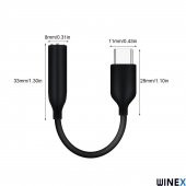 Winex UC10 Type-C to 3.5mm Jack Dönüştürücü Adaptör Siyah - 2