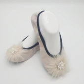 Kirpi Taşlı Ev Babeti Ve Patik Krem renk - 10