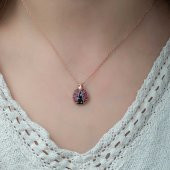 925 Ayar Gümüş Uğur Böceği Kadın Gümüş Kolye - 2