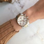 Roma Rakam Kasa Detaylı Gümüş Rose Altın Kadın Kol Saati - 1