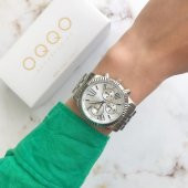 Roma Rakam Kasa Detaylı Beyaz Kadran Gümüş Kadın Kol Saati thumbnail 1