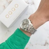 Roma Rakam Kasa Detaylı Beyaz Kadran Gümüş Kadın Kol Saati thumbnail 2