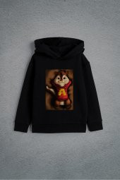 Alvin ve Sincaplar Film Özel Tasarım Baskılı Çocuk Kapşonlu Sweatshirt Hoodie - 1