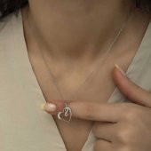 925 Ayar Gümüş Kalpli Sonsuzluk Bayan Gümüş Kolye - 5