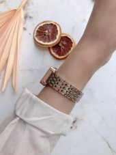 Minimal Kare Rose Kasa Rose Gümüş Kordon Kadın Kol Saati thumbnail 4