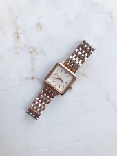 Minimal Kare Rose Kasa Rose Gümüş Kordon Kadın Kol Saati thumbnail 6