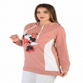 zirvegiyim Bayan Kapüşonlu Baskılı Sweatshirt - 6