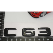 C 63 Bagaj Parlak Siyah ABS 3M 3D Yazı Logo - 5