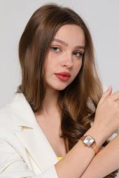 Minimal Kare Rose Gümüş Kadın Kol Saati thumbnail 4