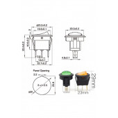 YUVARLAK IŞIKLI ANAHTAR ON-OFF 3P YEŞİL 220V - 3