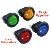 Yuvarlak Işıklı Anahtar ON-OFF 3P 12VOLT SARI - 2
