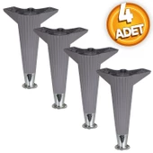 Mobilya Kanepe Koltuk Ünite Ayağı 22 Cm Konsol Tv Ünitesi Ayakları Antrasit Krom (4 ADET) - 1