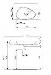 Bocchi Etna Çanak Lavabo 58 cm MAT SİYAH 1114-004-0125 - 3