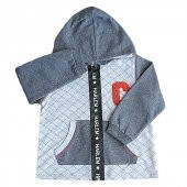 Caramell Bebek Mont - Street - Kapşonlu - Gri - 1