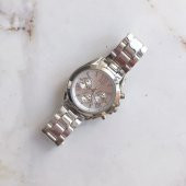 Kadran Tasarımlı Metal Full Gümüş Kadın Kol Saati - 4