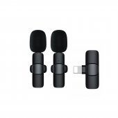 ScHitec K9 Lightning Çift Kablosuz Wireless HD Yaka Mikrofonu Siyah - 1