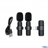 ScHitec K9 Lightning Çift Kablosuz Wireless HD Yaka Mikrofonu Siyah - 2