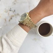 Roma Rakam Kasa Detaylı Beyaz Kadran Altın Kadın Kol Saati - 2