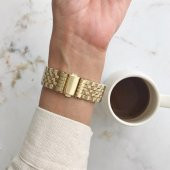 Roma Rakam Kasa Detaylı Beyaz Kadran Altın Kadın Kol Saati - 3