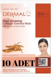 Dermal 10lu Arındırıcı, Serinletici, Sıkılaştırıcı Kırmızı Ginseng Özlü Kolajen Maske - 1