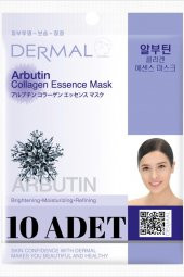Dermal 10lu Beyazlatıcı, Nemlendirici Ve Arındırıcı Arbutin Kolajen Maske thumbnail 1