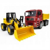 Bruder 02752 MAN Damperli Kamyon ve FR130 Kepçe 02752 Lisanslı - 1