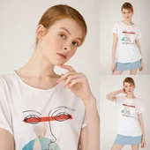 Biggdesign Faces FashionAddict Kadın T-Shirt - 6