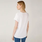 Anemoss Yeşil Yengeç Beyaz Kadın T-Shirt - 4