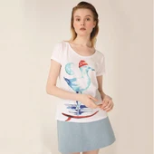 Anemoss Martı Beyaz Kadın T-Shirt - 7