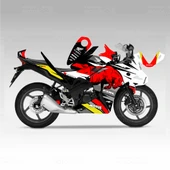 Honda CBR 125 R Bull Design Siyah Sticker Set - 1