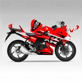 Honda CBR125 R RR Lines Kırmızı Siyah Beyaz Sticker Set - 1