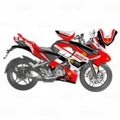 Bajaj Pulsar RS200 Ferrari Design Sticker Set - 1