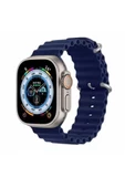 Apple Watch Ultra 49mm Renkli ​​​​KRD-75 Silikon Metal Tokalı Kordon - 11