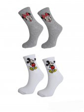 Unisex Renkli Desenli 2 Çift 36-41 Numara  Kolej Çorap BT-0710 - 2