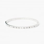 Roma Rakam İnce Taşlı Gümüş Çelik Bileklik - 1